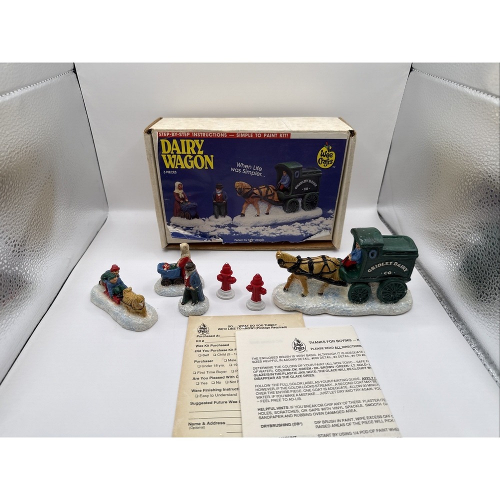 Vintage Wee Crafts Dairy Wagon 3 Pieces‎ Kit #21529 Preowned Very Good!